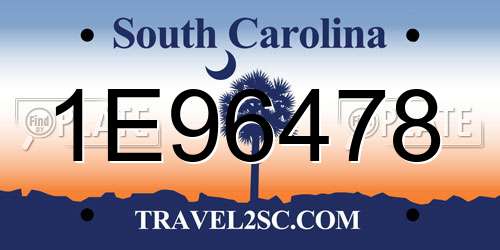 1E96478 South Carolina License Plate