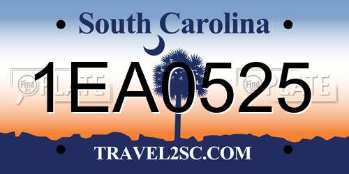 1EA0525 South Carolina License Plate