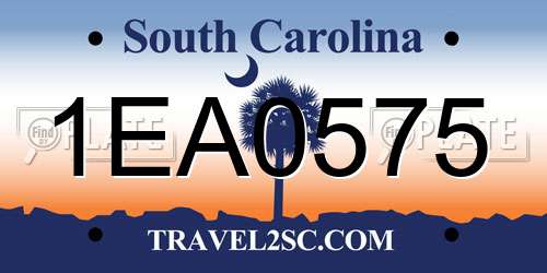 1EA0575 South Carolina License Plate