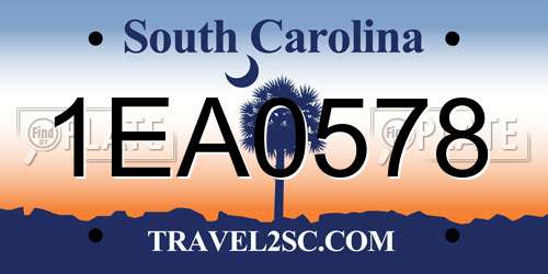1EA0578 South Carolina License Plate