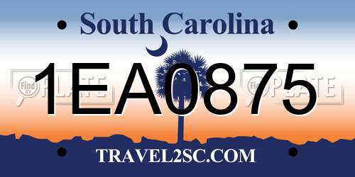 1EA0875 South Carolina License Plate