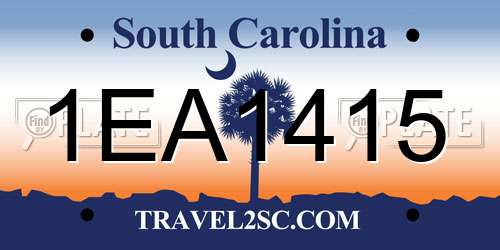1EA1415 South Carolina License Plate