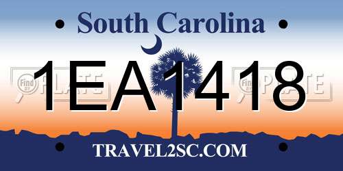 1EA1418 South Carolina License Plate