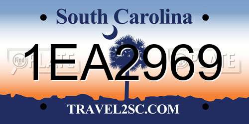 1EA2969 South Carolina License Plate