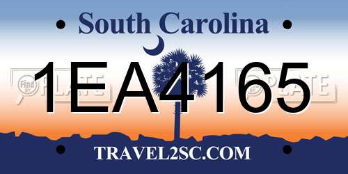 1EA4165 South Carolina License Plate