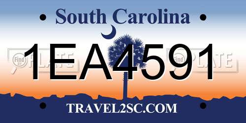 1EA4591 South Carolina License Plate