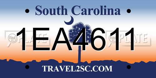 1EA4611 South Carolina License Plate