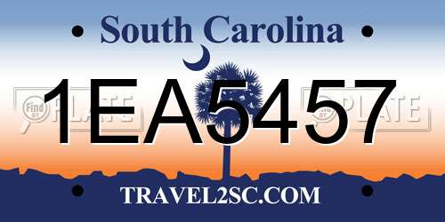 1EA5457 South Carolina License Plate