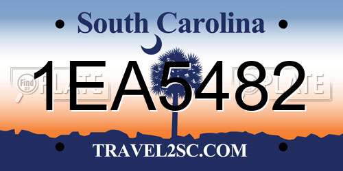 1EA5482 South Carolina License Plate