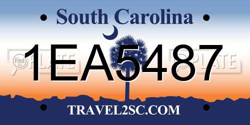 1EA5487 South Carolina License Plate