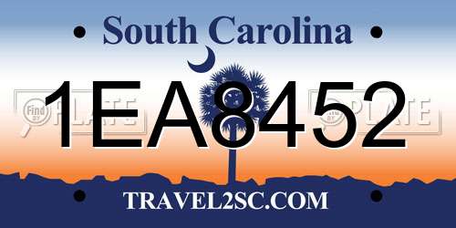1EA8452 South Carolina License Plate