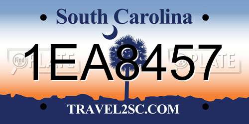 1EA8457 South Carolina License Plate