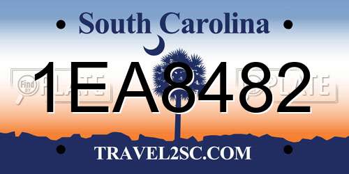 1EA8482 South Carolina License Plate