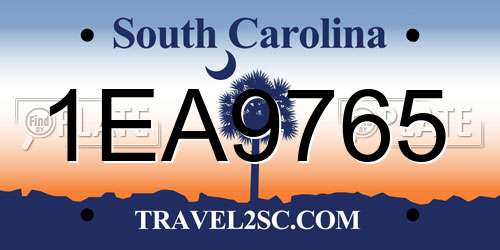 1EA9765 South Carolina License Plate