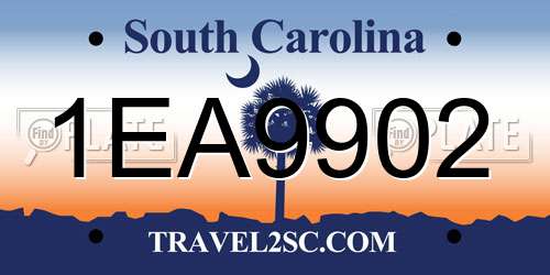 1EA9902 South Carolina License Plate