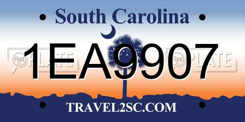 1EA9907 South Carolina License Plate