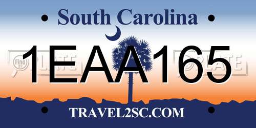 1EAA165 South Carolina License Plate