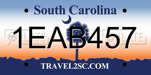 1EAB457 South Carolina License Plate