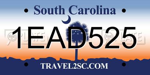 1EAD525 South Carolina License Plate