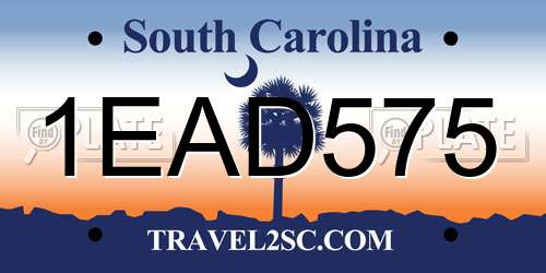 1EAD575 South Carolina License Plate