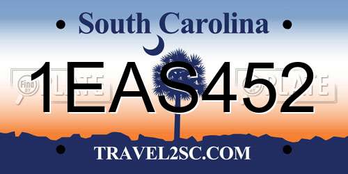 1EAS452 South Carolina License Plate
