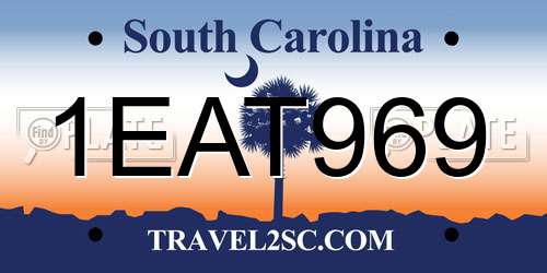 1EAT969 South Carolina License Plate