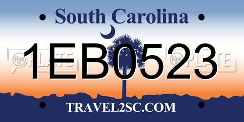 1EB0523 South Carolina License Plate