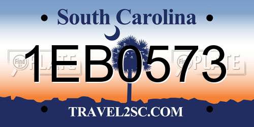 1EB0573 South Carolina License Plate