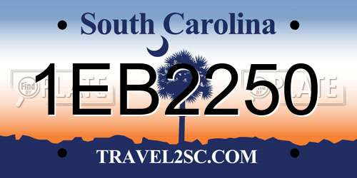1EB2250 South Carolina License Plate