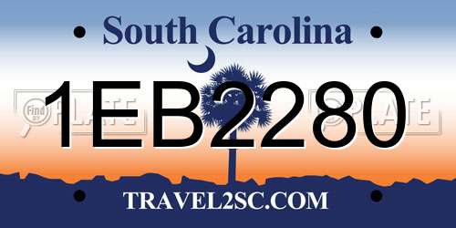1EB2280 South Carolina License Plate