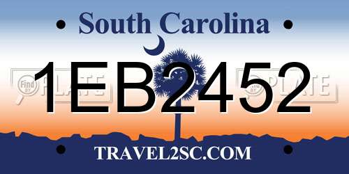 1EB2452 South Carolina License Plate