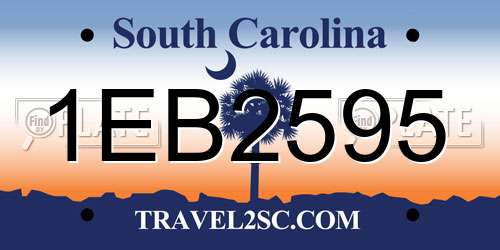 1EB2595 South Carolina License Plate