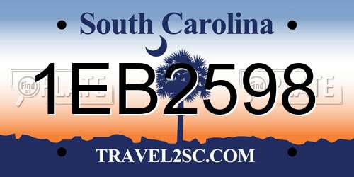 1EB2598 South Carolina License Plate