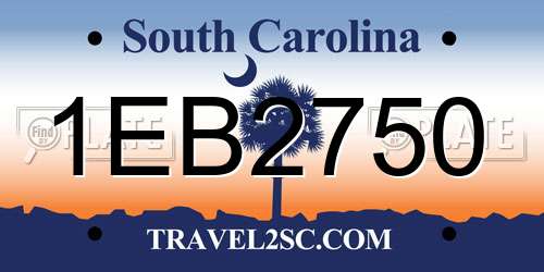 1EB2750 South Carolina License Plate