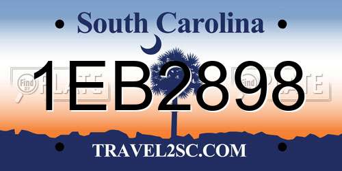 1EB2898 South Carolina License Plate