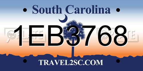 1EB3768 South Carolina License Plate
