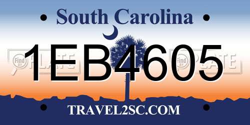 1EB4605 South Carolina License Plate