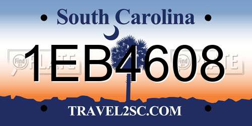 1EB4608 South Carolina License Plate