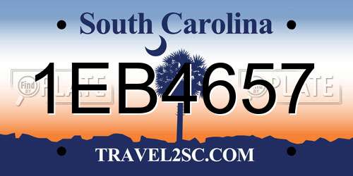 1EB4657 South Carolina License Plate