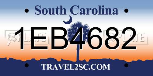 1EB4682 South Carolina License Plate
