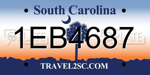 1EB4687 South Carolina License Plate