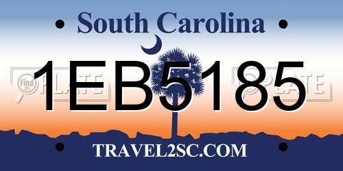 1EB5185 South Carolina License Plate