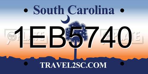 1EB5740 South Carolina License Plate