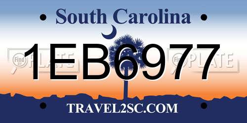 1EB6977 South Carolina License Plate
