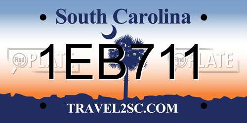 1EB711 South Carolina License Plate