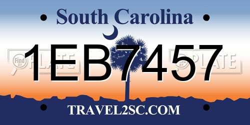 1EB7457 South Carolina License Plate