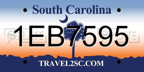 1EB7595 South Carolina License Plate