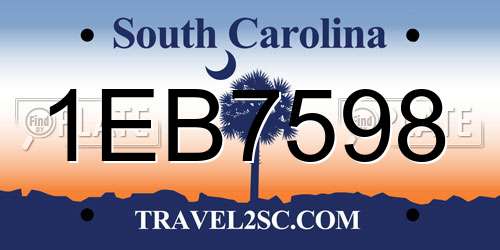 1EB7598 South Carolina License Plate