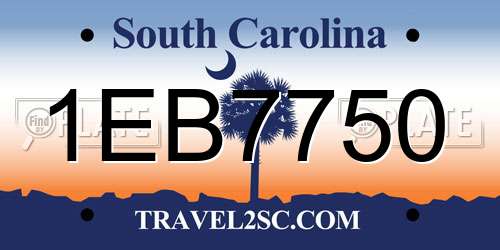 1EB7750 South Carolina License Plate