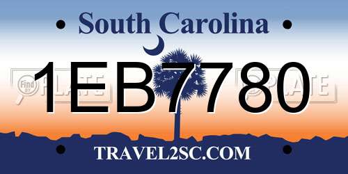 1EB7780 South Carolina License Plate